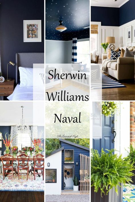 Navy blue is a classic color that will always be popular and Sherwin Williams Naval is by far one of the best out there. It's pure and lovely and I can't wait to share all the details with you here today. Sherwin Williams Naval Bedroom, Naval Sherwin Williams Bedroom, Sherwin Williams Navy, Naval Sherwin Williams, Sherwin Williams Naval, Bedroom Inspirations For Small Rooms, Navy Accent Walls, Family Room Paint Colors, Bedroom Ideas For Small Rooms Cozy