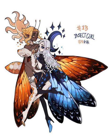 Octopus People Drawing, Butterfly People Art, Faerie Dragon, Faerie Wings, Creature Drawings, 캐릭터 드로잉, Arthropods, Mythical Creatures Art, Arte Fantasy