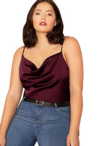 Ladies Night Outfit, Purple Top Outfit, Cowl Neck Shirt, Satin Tank Top, Tank Outfit, Dressy Tank Tops, Satin Cami, Summer Fashion Outfits, Tank Top Cami