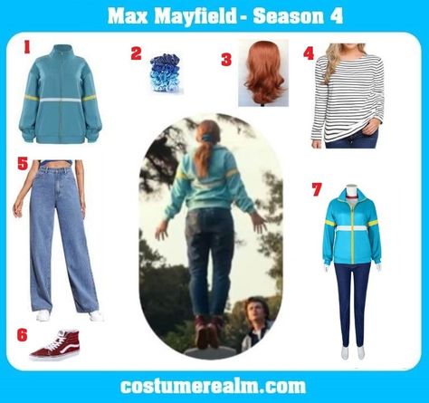 Max Mayfield Season 4 Outfits 3 Max Stranger Things Costume Season 4, Max Stranger Things Season 4 Outfits, Max Mayfield Season 4 Outfits, Max And Eleven Halloween Costume, Max Costume Stranger Things, Max Mayfield Outfit Ideas, Max Mayfield Cosplay, Max Mayfield Halloween Costume, Max Stranger Things Costume