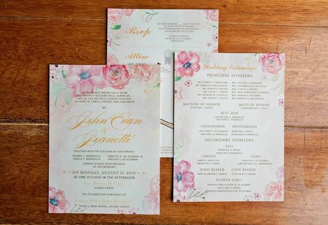 pink floral wedding invites Wedding Invitations Philippines, Filipino Wedding Invitation, Wedding Invitation Content, Graduation Open House Invitations, Wedding Invitation Wording Templates, Wedding Invitation Layout, Wedding Invitation Wording Examples, Wedding Invitation Format, Wedding Invitation Website