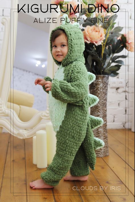 Puffy Clothes, Dino Pattern, Arm Crocheting, Finger Crochet, Alize Puffy, Baby Rugs, Easter Photos, Finger Knitting, Ideas Crochet