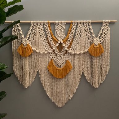 Custom – I Would Rather Knot Mural Macrame, Handwoven Tapestry, Macrame Tapestry, Large Tapestries, Macrame Wall Decor, Bohemian Tapestry, Large Macrame Wall Hanging, Large Macrame, Design Statement