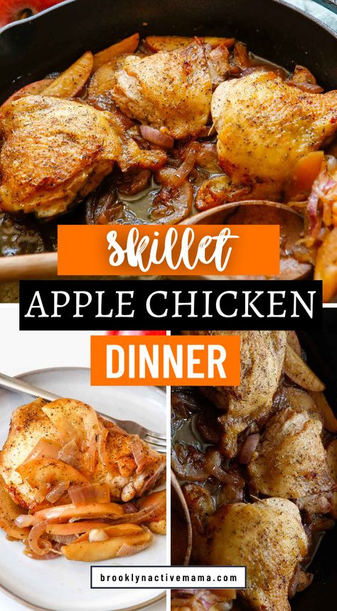 Apples And Chicken Recipes, Chicken With Apples Recipes, Chicken Thighs Skillet, Apple Chicken Recipes, Chicken And Apples, Skillet Chicken Thighs, Rice And Veggies, Apple Chicken, Best Pasta Recipes