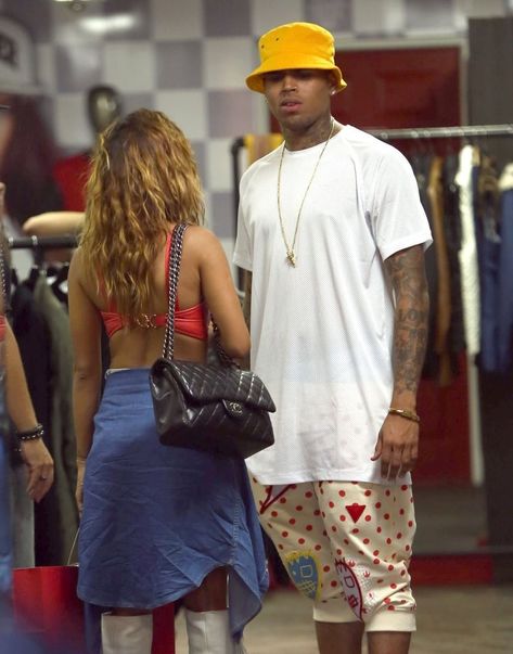 Chris Brown And Karrueche, Chris Brown Art, Karrueche Tran, Christian Siriano, Chris Brown, West Hollywood, Fall 2015, The London