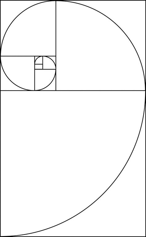 Illustration showing succession of golden rectangles that are used to construct the golden spiral. Two quantities are considered to be in the golden ratio if (a+ b)/a = a/b which is represented by the Greek letter phi. Each rectangle shown is subdivided into smaller golden rectangles. The golden spiral is a special type of logarithmic spiral. Each part is similar to smaller and larger parts. Fibonacci Sequence Tattoo, Golden Ratio Layout, Golden Ratio Examples, Fibonacci Sequence Art, Phi Golden Ratio, Fibonacci Design, Golden Spiral Tattoo, Fibonacci Spiral Art, Golden Ratio Tattoo