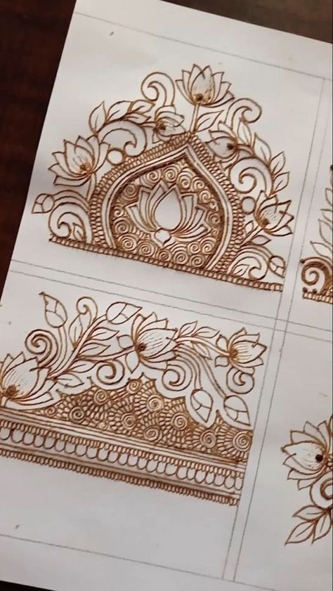 Indian Designs Pattern Art Easy, Mehndi Designs Pattern, Mehndi Startup, Cut Work Mehndi Design, Bridal Extensions, New Mahendi Design, Henna Basic, Mehandi Practice, Practice Henna