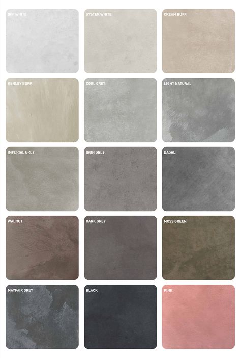 Polished Concrete Colours, Concrete Floor Colors Living Room, Lazenby Polished Concrete, Greige Concrete Floors, Concrete Colour Palette, Concrete Material Board, Polished Concrete Floor Colors, Concrete Color Palette, Concrete Floor Colors