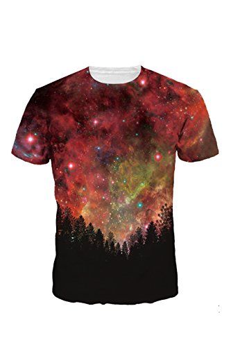 Sundray Lifelike Explosion 3d Printed Crewneck Short Sleeve T Shirt Tops Bright Galaxy XXL >>> For more information, visit image link. (This is an affiliate link) #WomensTopTeesPlusSize Red Galaxy, Galaxy T Shirt, Dressing Up, 3d T Shirts, Starry Sky, Stylish Shirts, Summer Tops, Shirt Price, Casual T Shirts