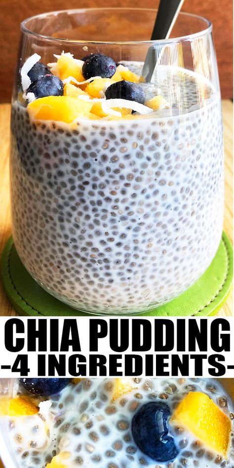 CHIA PUDDING RECIPE- Quick, easy, no bake, vanilla overnight pudding, homemade with 4 simple ingredients. Rich, creamy, healthy. Great for dessert or breakfast. Top it off with fresh fruits and nuts. Can be made with whole milk, 2% milk, almond milk, coconut milk. From CakeWhiz.com #dessert #breakfast #healthy #pudding #chia Overnight Pudding, Chia Seed Pudding Coconut Milk, Overnight Chia Seed Pudding, Pudding Homemade, Sweet Deserts, Overnight Chia, Vanilla Chia Pudding, Homemade Strawberry Sauce, Chia Seed Recipes Pudding