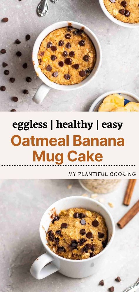 Oats Mug Cake Microwave, Banana Oat Mug Cake, Oats Mug Cake, Oat Mug Cake, Microwave Banana Bread, Gluten Free Mug Cake, Banana Mug Cake, Vegan Mug Cakes, Chocolate Chip Mug Cake