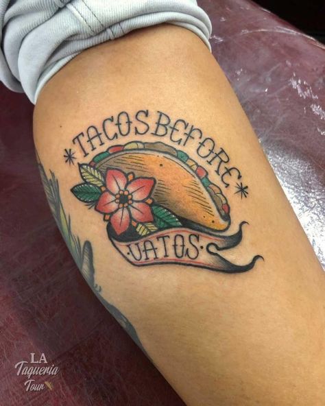 American Traditional Taco Tattoo, Taco Tattoo Black And White, Taco Tattoo Design, Traditional Taco Tattoo, Taco Tattoo Ideas, Taco Bell Tattoo, Taco Tattoo, Garage Fashion, Taco Tattoos