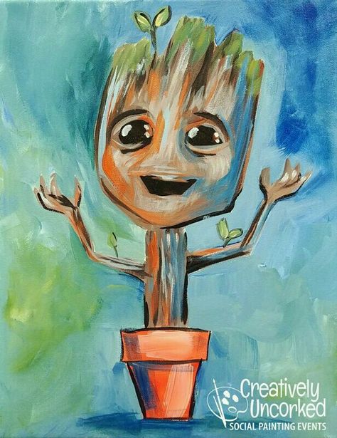 Paintings Pictures, Best Nature, Painting Canvases, Paint Night, Baby Groot, Galaxy Painting, Virtual Art, Painting Class, Art Kit