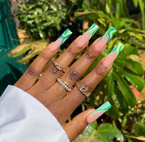 nails Baddie Essentials, Lime Green Nails, Green Acrylic Nails, Tapered Square Nails, Green Nail Designs, Drip Nails, Long Acrylic Nails Coffin, Long Square Acrylic Nails, Pastel Nails