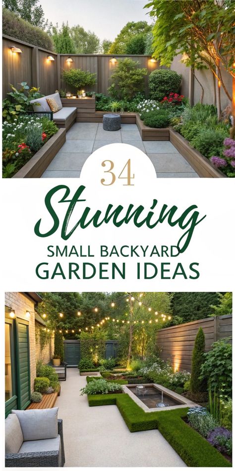 Discover creative ways to elevate your small backyard with these inspiring garden ideas! From cozy small garden spaces to elegant garden terrace ideas patio designs, explore how to craft a relaxing garden oasis. Perfect for home backyard gardens, tiny patios, and stunning garden designs for small spaces. #GardenIdeasSmallBackyard #CozySmallGarden #OutdoorGardenPatio Pergola For Small Backyard, Container Garden Backyard, Clever Garden Ideas, Garden Minimalist Design, Small Landscape Ideas, Small Garden Patio Ideas, Backyard Small Patio Ideas, Tiny Front Garden Ideas, Simple Small Garden Design