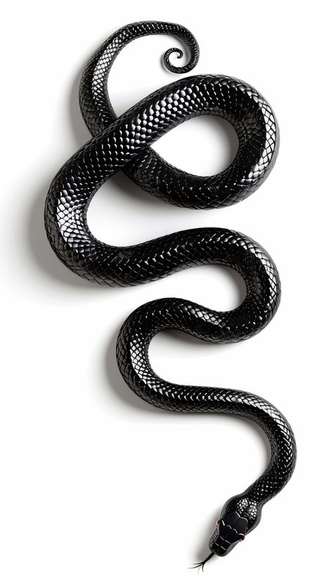 Realistic Black Mamba Snake Black Mamba Snake Tattoo, Snake Black And White, White Vector Background, Snake Vector, Black Snake Tattoo, Black Mamba Snake, Mamba Snake, Snake Photos, Black And White Snake