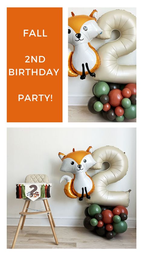 Get ready for a wild adventure with our Woodland Party Theme! 🍂🦊 Celebrate your little one's second birthday with a cute fox balloon and cozy Fall Birthday Party vibes. Our Birthday Party Kit has all you need for an unforgettable day! ​​​​​​​​​   #SecondBirthday #WoodlandParty #FallBirthdayFun Woodland Kids Party, Birthday Party Vibes, Fox Balloon, Birthday Celebration Decorations, Fall Birthday Party, Woodland Party Decorations, Woodland Party Theme, Celebration Decorations, Fox Party