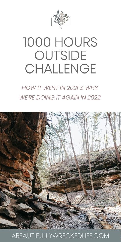 We completed the 1000 Hours Outside Challenge in 2021, and I've shared how it went, why we "failed," and why we're doing it again in 2022! 1000 Hours Outside Schedule, 1000 Hours Outside Activities, 100 Hours Outside, Outside Challenge, 1000 Hours Outside, Earth Activities, Mother Earth Art, Earth Book, Earth Mother