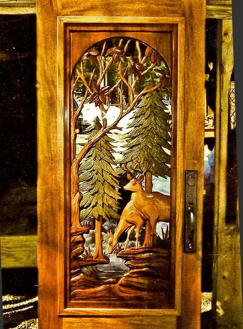 Carved Wooden Door, Door Diy Projects, Wooden Screen Door, Carved Door, Internal Wooden Doors, Driftwood Mirror, Custom Wood Doors, Cabin Doors, Custom Doors