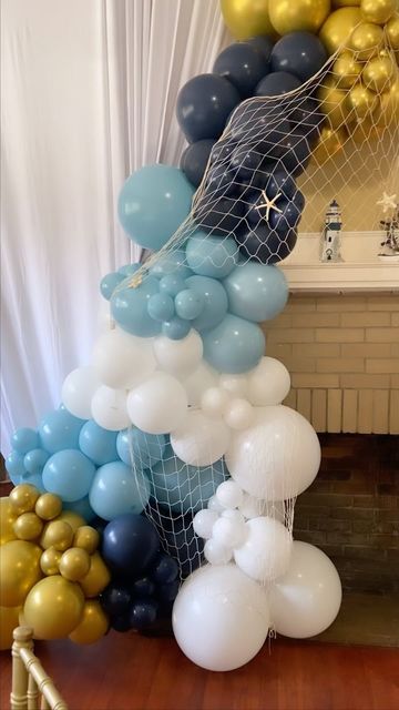 Ahoy Its A Boy Baby Shower Ideas, Nautical Baby Shower Ideas, Kim Birthday, Nautical Baby Shower Boy, Shark Baby Shower, Boy Baby Shower Food, Boy Baby Shower Decor, Ahoy Its A Boy