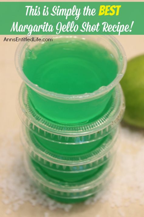 Margarita Jello Shots Recipe. This is simply the best Margarita jello shot recipe you will ever make! It truly tastes like a Margarita. Make them salted in a regular shot glasses full of this delightful concoction, or unsalted to-go gelatin shots in stack-able disposable containers. Great for parties, tailgating, and more! Margarita Jello Shots Recipe, Green Jello Shots, Margarita Jello Shots, Margarita Jello, Jello Shooters, Best Jello Shots, Jello Shots Recipe, Jello Pudding Shots, Halloween Jello Shots