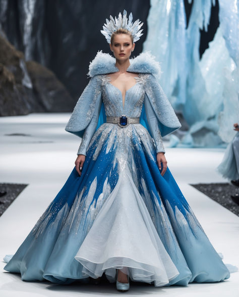 Ice Themed Outfit, Elemental Outfits, Unusual Dresses, United Nation, Odd Stuff, Alternative Style, Drama Queen, New Cat, Fairytale Dress