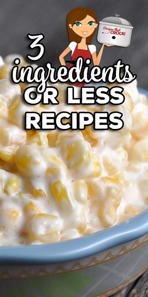 These are all 3 Ingredients or Less Recipes. Hopefully, you'll find some that have ingredients you have in your kitchen from these mains, sides & desserts! Crockpot Desserts Easy, Two Ingredient Desserts, Crock Recipes, 3 Ingredient Dinners, Three Ingredient Recipes, 2 Ingredient Recipes, Recipe Italian, 4 Ingredient Recipes, Crockpot Dinners