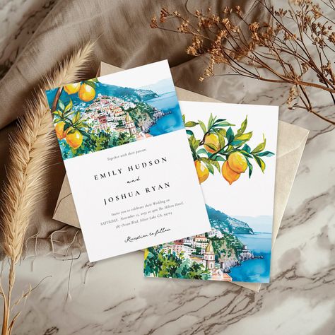 Amalfi Coast Wedding Invitations, Tuscan Wedding Invitations, Italian Wedding Invitations, Lemon Wedding, Amalfi Coast Wedding, Desain Editorial, Villa Wedding, Italian Villa, Wedding 2025