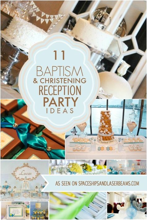 Gorgeous ideas for a baby boy's baptism Reception Party Ideas, Christening Dessert Table, Baptism Party Boy, Baptism Reception, Theme Bapteme, Ideas Bautizo, Christening Ideas, Baby Boy Christening, Baptism Decorations