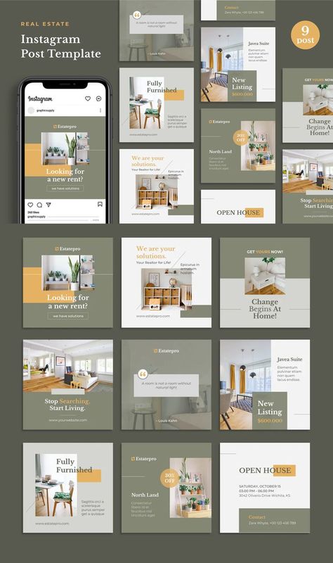 Real Estate Instagram Post Template PSD Real Estate Instagram Post, Real Estate Instagram, Real Estate Social Media, Template Site, Change Image, Email Templates, Instagram Post Template, Get Real, Post Design