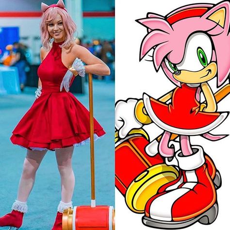 Amy Rose Costume, Amy Cosplay, Amy From Sonic, Sonic Costumes, Sonic The Hedgehog Costume, Sonic Cosplay, Sonic Human, Sonic Costume, Rose Cosplay