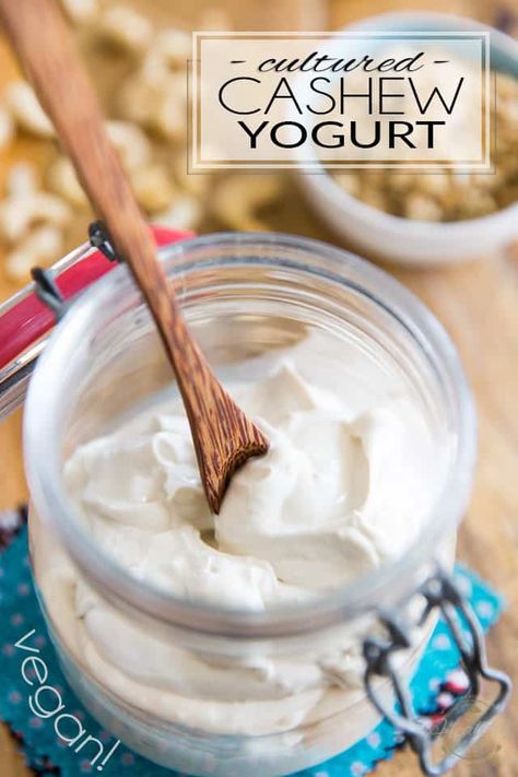 Easy Homemade Cultured Cashew Yogurt • The Healthy Foodie Vegan Yogurt Recipe, Paleo Pesto, Cashew Yogurt, Burn Workout, Making Yogurt, Vegan Yogurt, Homemade Yogurt, Yogurt Recipes, Healthy Foodie