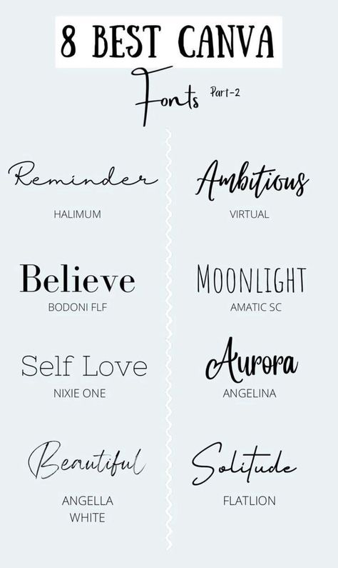 Use the right fonts and make service and brand more professional and attractive Nice Fonts, Font Canva Lettering, Canva Inspiration, Beautiful Cursive Fonts, Best Canva Fonts, Canva Codes, Cool Font, Canva Hacks, Canva Font