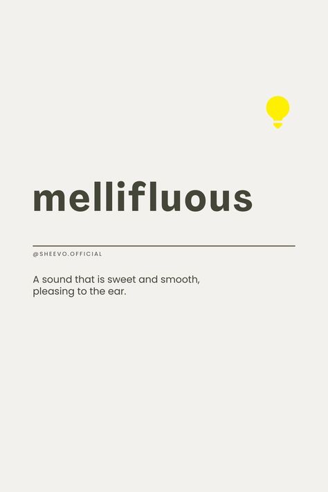 Get daily inspo on our IG @sheevo.official
*
🎶 Melodies of the Soul: Embracing the Mellifluous Symphony 🌟

In the tapestry of life, there exists a symphony that transcends words – the mellifluous enchantment that lingers in every sweet and smooth sound, like a gentle caress to our souls. 🎵💖 It's the tender rustle of leaves, the soft hum of a loved one's voice, and the harmonious chorus of nature that soothes our spirits and awakens our senses. 🍃🍂 Our Senses, Unusual Words, Word Definitions, Vintage Poster Art, Life Design, Human Experience, Chorus, My Only Love, Pretty Words