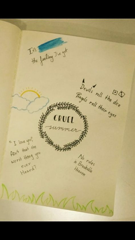 Cruel Summer Drawing, Cruel Summer Lyrics, Lyrics Drawing, Taylor Swift Cruel Summer, Summer Lyrics, Drawings Inspo, Summer Drawings, Cruel Summer, Taylor Swift Lyrics