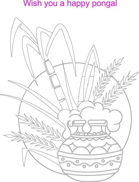 Pongal Colouring Pages For Kids, Pongal Images Pictures, Pongal Mandala Art, Pongal Drawing For Kids, Pongal Pictures, Pongal Festival Drawing, Kolam For Pongal, Pongal Kolam Design, Pongal Drawing