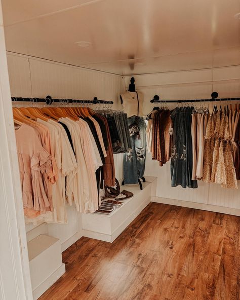 A look inside the mobile boutique👀 Boutique Shop Ideas, Mobile Trailer Boutique, Western Mobile Boutique, Trailer Shop Mobile Boutique, Boutique Trailer Mobile Shop, Enclosed Trailer Mobile Boutique, Vintage Trailer Boutique Mobile Shop, Trailer Boutique, Thrift Shop Aesthetic