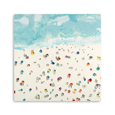 Beach Days Canvas Wall Art — Pier 1 Colorful Living Room Ideas, Beachy Paintings, Cabin Painting, Bathroom Decor Signs, Coastal Ideas, Beach House Coastal, Beach Canvas Wall Art, House Coastal, Beach Canvas