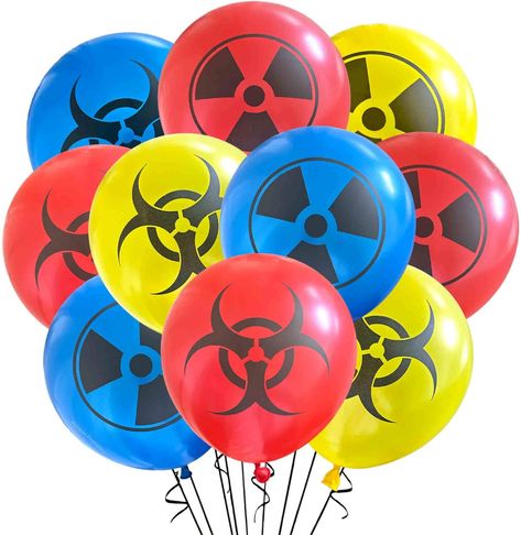 Amazon.com: Hazard Theme Balloon 12 Count, Toxic Theme Birthday Party Latex Balloons, Boys Video Game Party Decorations Zombie Apocalypse Doomsday Theme (Multicolor Mix) : Home & Kitchen Video Game Party Decorations, Nerf Birthday Party, Zombie Birthday, Zombie Party, Video Game Party, 17th Birthday, Cosplay Tutorial, Zombie Apocalypse, Latex Balloons