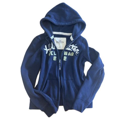 Vintage Y2K navy blue Hollister zip up hoodie with... - Depop Gilmore Girls Rory, Hollister Vintage, Y2k Hollister, 2000s Mcbling, Green Details, Hollister Hoodie, Bella Swan, Rory Gilmore, Abercrombie And Fitch