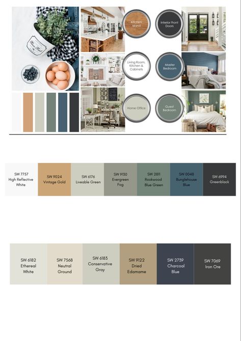 Blue Green Home Color Palette, Navy And Green Interior Design, Black Blue And Green Color Scheme, Moody Blue And Green Living Room, Full House Color Scheme Colour Palettes, Blue Moody Color Palette, Blue Green Gray Brown Living Room, Blue Green Wood Living Room, Gray Blue And Sage Living Room