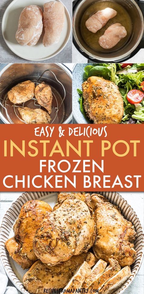 This Instant Pot Frozen Chicken Breast recipe is the ultimate healthy cooking hack! Learn how fast and easy it is to cook frozen chicken breast in Instant Pot that turns out perfectly moist and tender every time. Incredibly versatile, this Instant Pot Chicken is ideal for quick healthy dinners and is great for weekly meal prep. Click through to get the Instant Pot Chicken Breast Frozen recipe!! #instantpot #instantpotchicken #instantpotfrozenchicken #chickenrecipe #healthyhacks #chicken Frozen Chicken Breast Instant Pot, Frozen Chicken Instant Pot Recipes, Chicken Breast In Instant Pot, Instant Pot Frozen Chicken Breast, Quick Healthy Dinners, Instant Pot Frozen Chicken, Chicken Breast Instant Pot Recipes, Cook Frozen Chicken, Cooking Frozen Chicken Breast