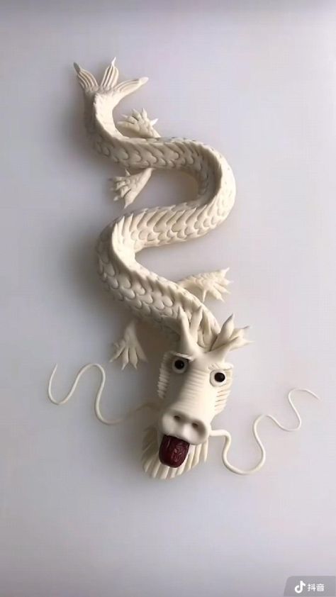 Chinese Dragon Clay Sculpture, Clay Chinese Dragon, Ceramic Dragon Sculpture, Diy Clay Dragon, Dragon Clay Sculpture Easy, Air Dry Clay Dragon, Clay Dragon Tutorial, Clay Dragon Easy, Dragon Clay Sculpture