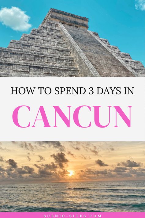 With its pristine beaches, luxury resorts, and vibrant culture, Cancun is the perfect place for a relaxing vacation. Here’s the perfect way to spend 3 days in Cancun! | #cancun #cancunmexico #mexico #mexicotrip #itinerary #travel #traveltips #travelguide #travelblog #travelbucketlist Cancun Itinerary 3 Days, Cancun Activities Things To Do, Things To Do In Cancun Mexico, Riu Caribe Cancun, Cancun Itinerary, Cancun Map, Cancun Activities, Things To Do In Cancun, Cancun Mexico Travel