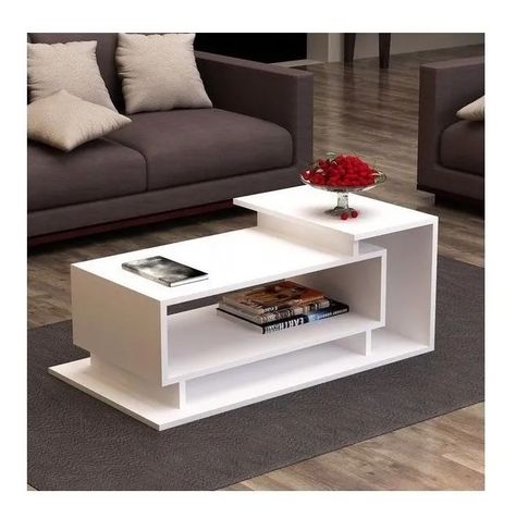 Centre Table Living Room, Centre Table Design, Meja Sofa, Tea Table Design, Center Table Living Room, White Coffee Table, Handmade Coffee Table, Diy Coffee Table, Creative Furniture