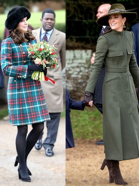 Every Outfit Kate Middleton Has Worn on Christmas Day | Vogue Kate Middleton Christmas Outfit, Kate Middleton Winter, Coat Kate Middleton, Kate Middleton Christmas, Casual Kate Middleton, Kate Middleton Coat, Christmas Day Outfits, Miu Miu Coat, Maroon Coat