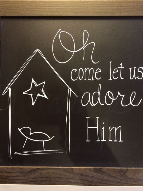 Chalkboard Art For Christmas, Winter Chalkboard Art Simple, Easy Chalkboard Art Simple, Chalk Art Christmas Diy Chalkboard, Blackboard Christmas Ideas, Chalkboard Ideas For Christmas, Christmas Chalkboard Ideas Christian, Christmas Chalkboard Art Christian, Nativity Chalkboard Art