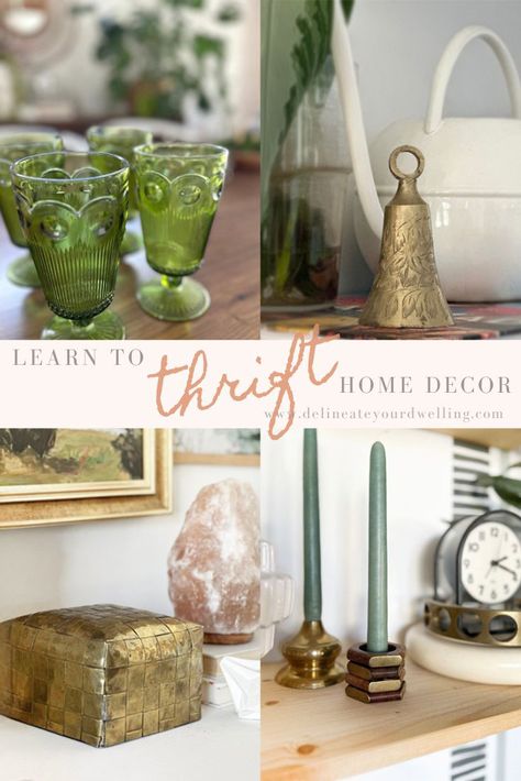 Upscale Thrift Store Ideas, Thrift Store Gifts Upcycling, Thrift And Style Home Decor, Thrift Kitchen Decor, Thrift Store Home Decor Ideas, Vintage Thrifted Home Decor, Modern Thrift Decor, Best Things To Thrift, Decorating With Thrift Store Finds