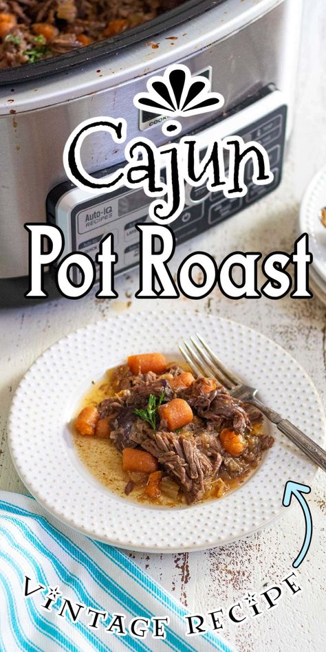 Easy pot roast recipe you can make in the slow cooker. Delicious way to utilize budget friendly beef chuck! #easy #withvegetables #best #beefchuck Cajun Crock Pot Recipes, Crockpot Cajun Recipes, Cajun Crockpot Recipes, Crockpot Recipes Pot Roast, Cajun Pot Roast, Deer Roast Crockpot, Crockpot Potroast, Cajun Roast, Crockpot Cajun