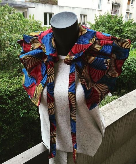 African Necklaces, False Collar, Ethno Style, African Accessories, African Print Clothing, Afrikaanse Mode, African Necklace, African Inspired Fashion, Fabric Accessories